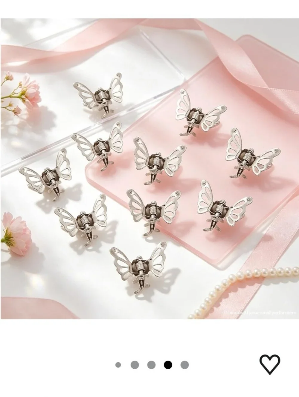 30 Pcs Silver Butterfly Hair Clips